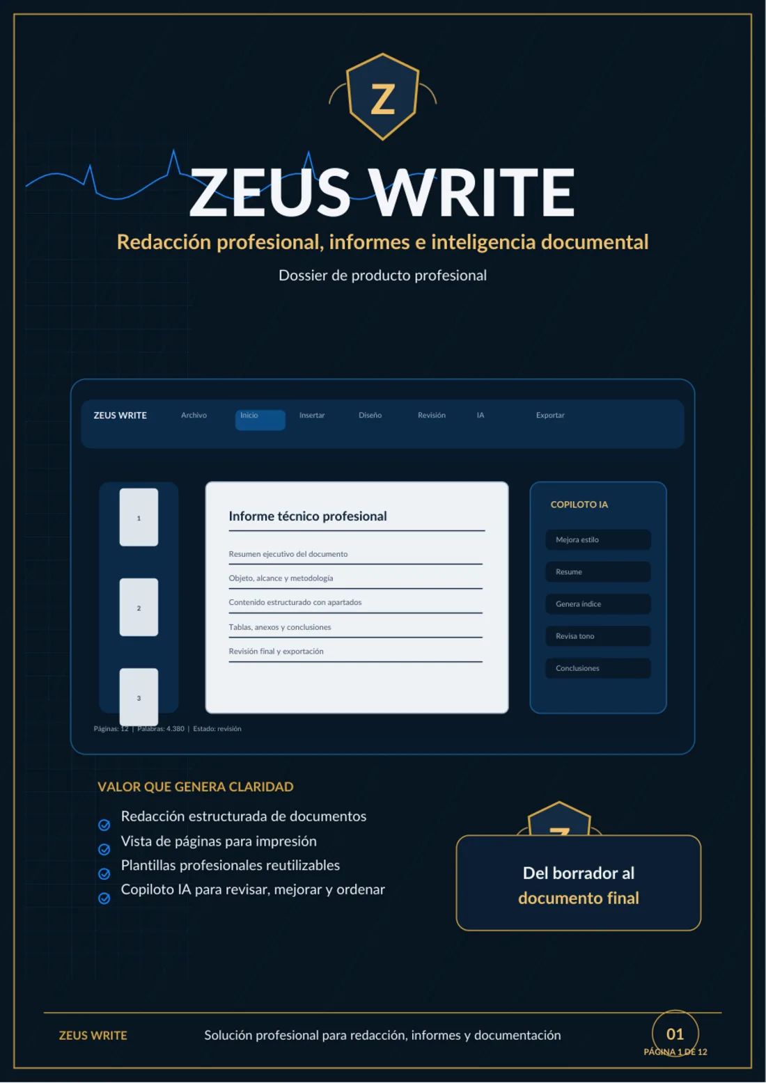 Zeus Write, redacción profesional e inteligencia documental